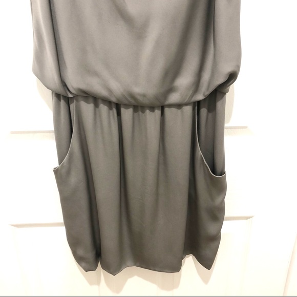 Silk asymmetrical dress. Clean/classy work outfit with a black blazer. - Picture 2 of 3